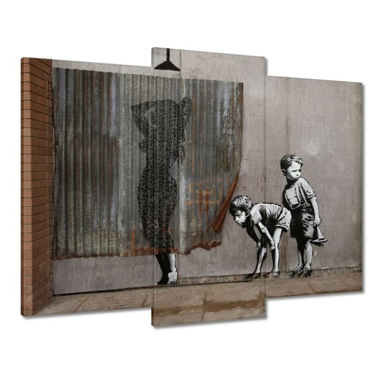 Obraz Banksy Chłopcy Prysznic, 90x70cm ZeSmakiem