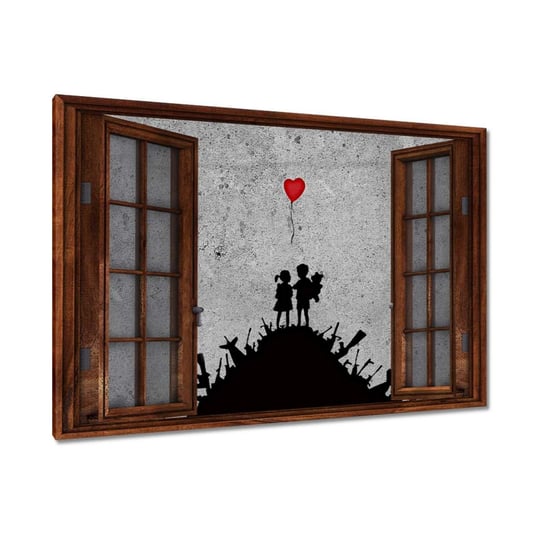 Obraz Banksy Dzieci na stosie, 90x60cm ZeSmakiem