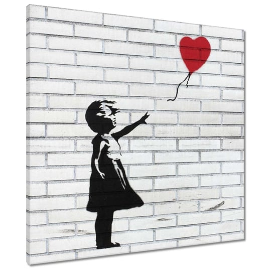 Obraz Banksy Dziewczynka Balon, 60x60cm ZeSmakiem