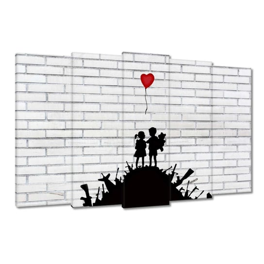 Obraz Banksy Góra broni Balon, 150x95cm ZeSmakiem