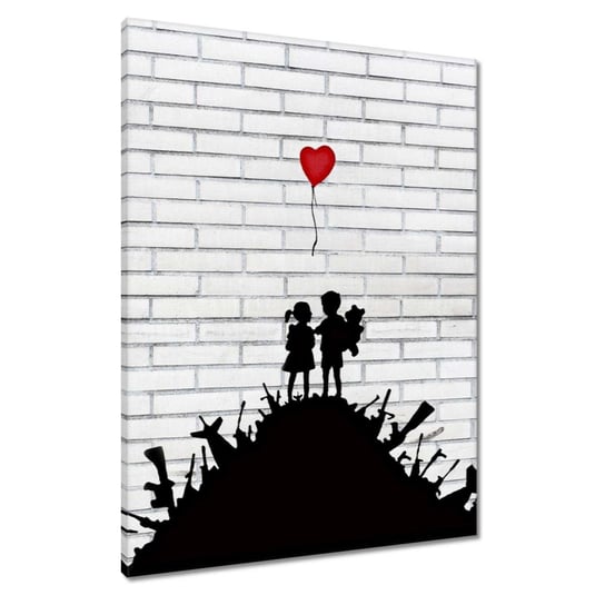 Obraz Banksy Góra broni Balon, 60x80cm ZeSmakiem