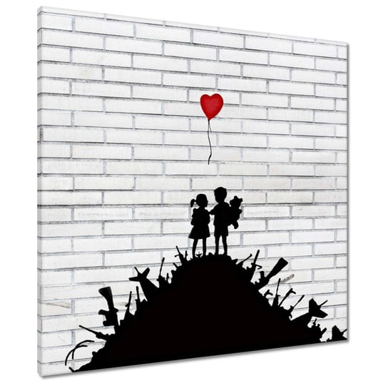 Obraz Banksy Góra broni Balon, 70x70cm ZeSmakiem