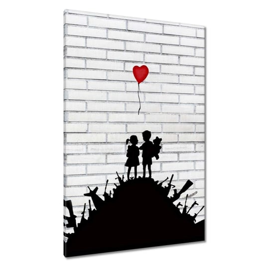 Obraz Banksy Góra broni Balon, 80x120cm ZeSmakiem