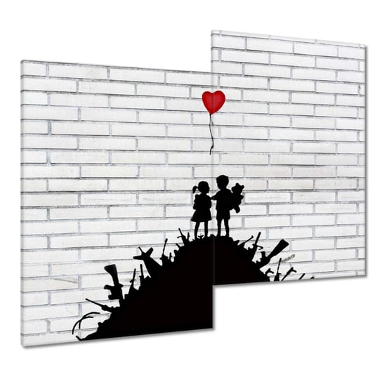 Obraz Banksy Góra broni Balon, 80x70cm ZeSmakiem