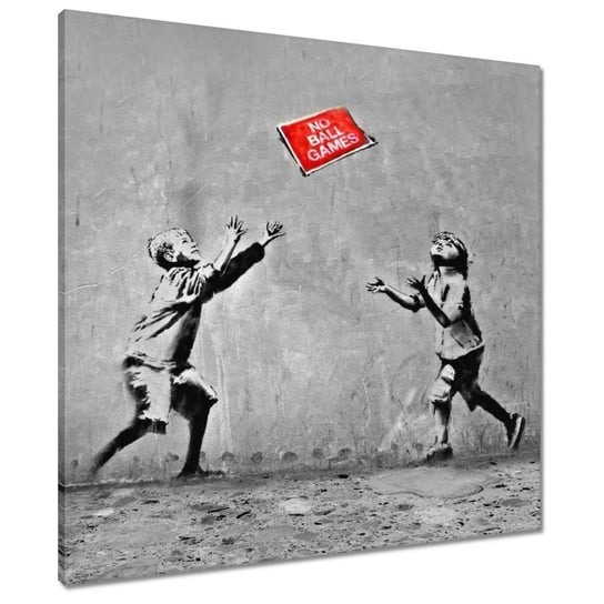 Obraz Banksy No Ball Games, 70x70cm ZeSmakiem