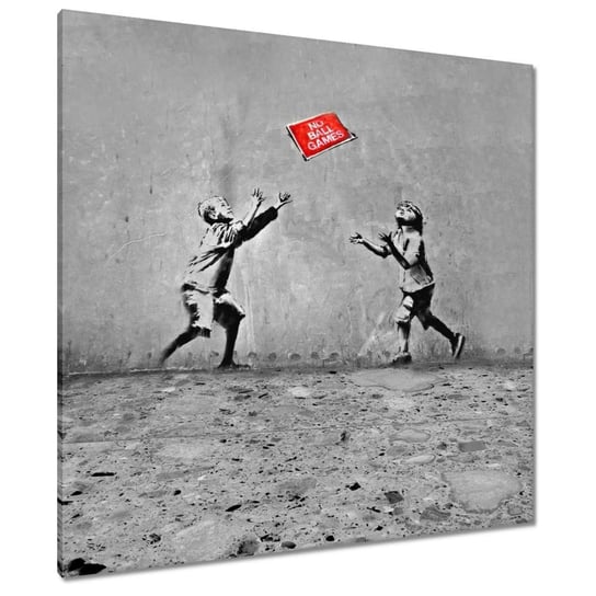 Obraz Banksy No Ball Games, 90x90cm ZeSmakiem