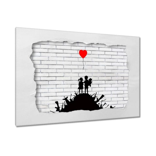 Obraz Banksy Sterta broni Balon, 120x80cm ZeSmakiem