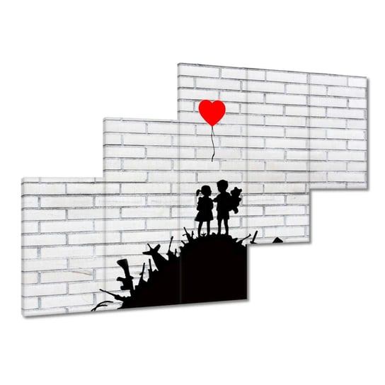 Obraz Banksy Sterta broni Balon, 150x105cm ZeSmakiem