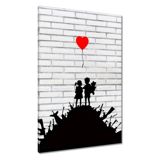 Obraz Banksy Sterta broni Balon, 80x120cm ZeSmakiem