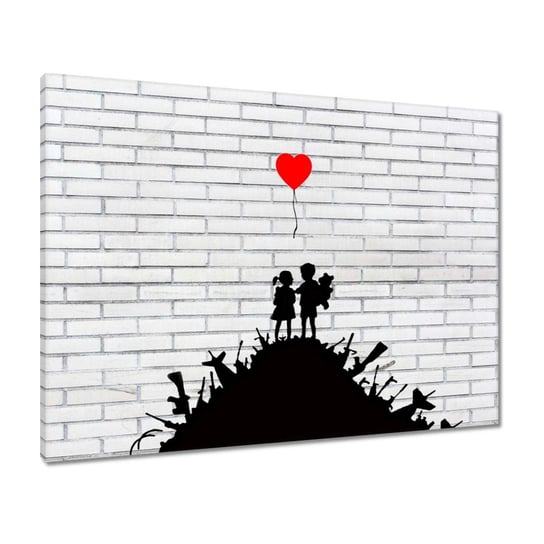 Obraz Banksy Sterta broni Balon, 80x60cm ZeSmakiem