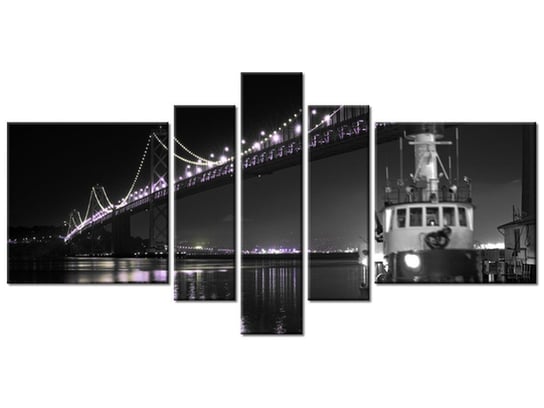 Obraz Barka pod Golden Gate - Tanel Teemusk, 5 elementów, 160x80 cm Oobrazy