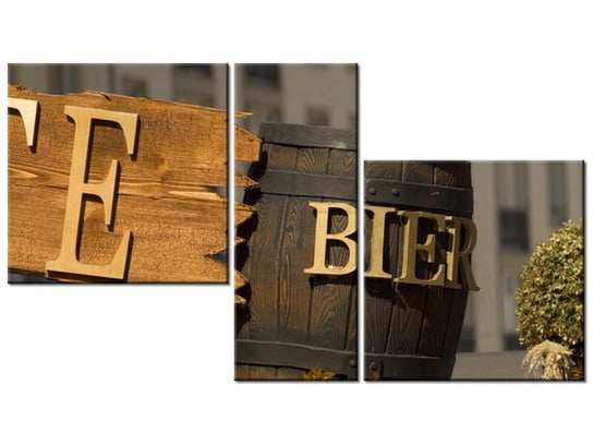Obraz Beczka piwa, 3 elementy, 90x50 cm Oobrazy