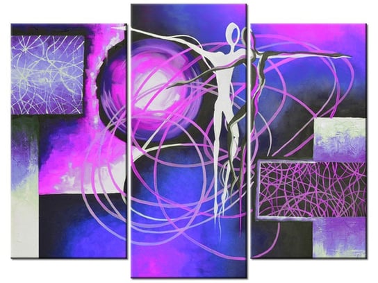 Obraz Bezkresne uczucia w fiolecie, 3 elementy, 90x70 cm Oobrazy