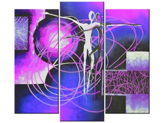 Obraz Bezkresne uczucia w fiolecie, 3 elementy, 90x80 cm Oobrazy