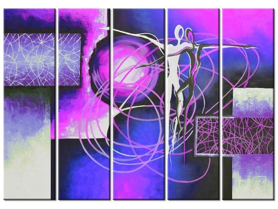 Obraz Bezkresne uczucia w fiolecie, 5 elementów, 225x160 cm Oobrazy