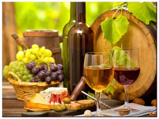 Obraz, Białe i czerwone wino, 40x30 cm Oobrazy