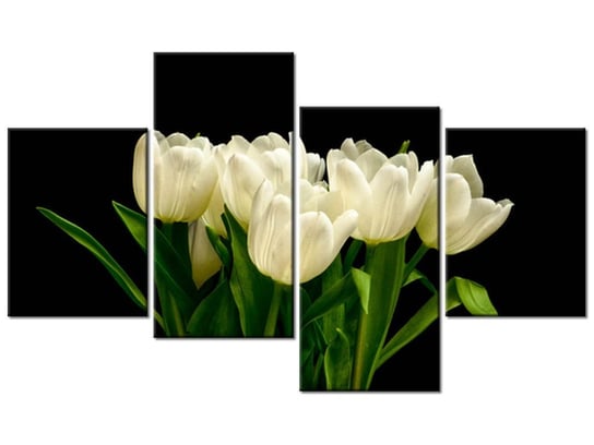 Obraz Białe tulipany - Mark Freeth, 4 elementy, 120x70 cm Oobrazy