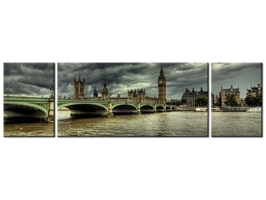Obraz Big Ben w oddali, 3 elementy, 170x50 cm Oobrazy