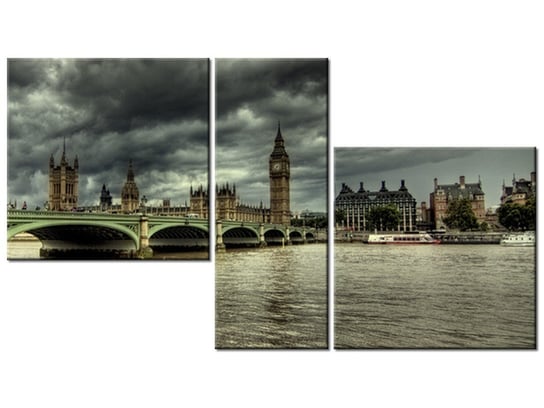 Obraz Big Ben w oddali, 3 elementy, 90x50 cm Oobrazy
