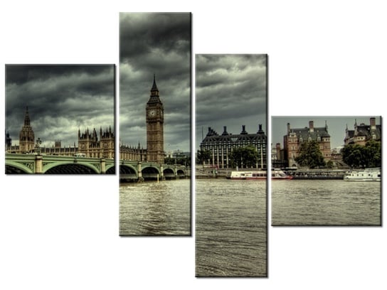 Obraz Big Ben w oddali, 4 elementy, 100x70 cm Oobrazy