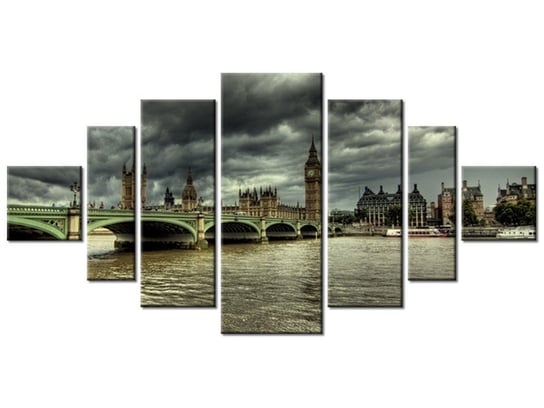 Obraz Big Ben w oddali, 7 elementów, 200x100 cm Oobrazy