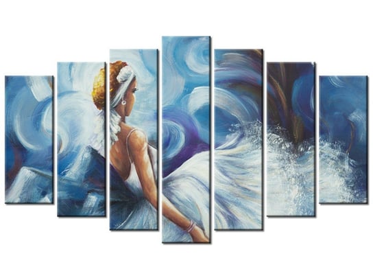 Obraz Błękitna dama, 7 elementów, 140x80 cm Oobrazy
