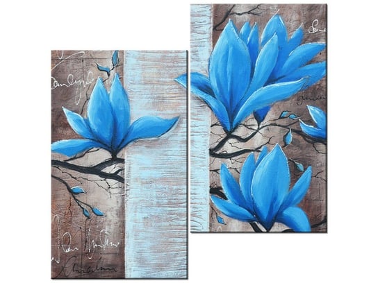 Obraz Błękitna magnolia, 2 elementy, 60x60 cm Oobrazy