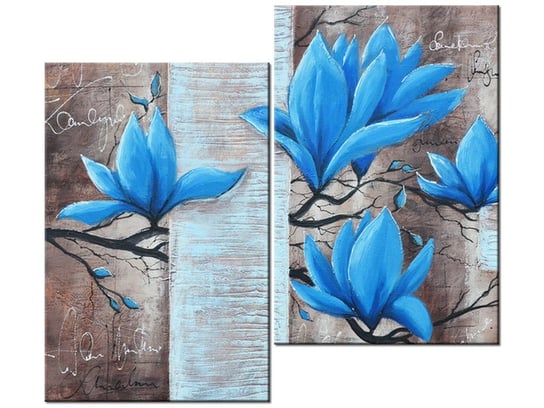 Obraz Błękitna magnolia, 2 elementy, 80x70 cm Oobrazy