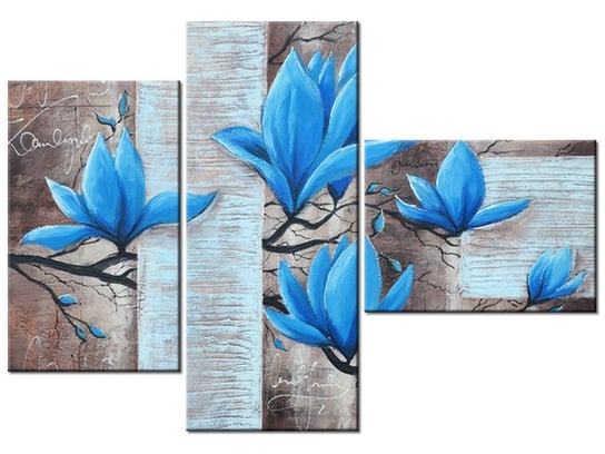 Obraz Błękitna magnolia, 3 elementy, 100x70 cm Oobrazy