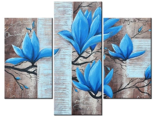 Obraz Błękitna magnolia, 3 elementy, 90x70 cm Oobrazy