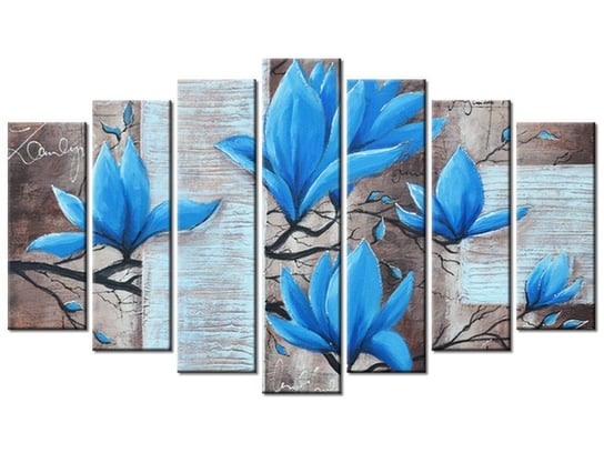 Obraz Błękitna magnolia, 7 elementów, 140x80 cm Oobrazy