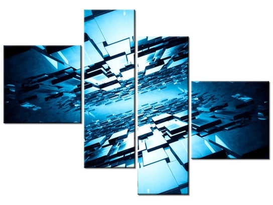Obraz Błękitna otchłań 3D, 4 elementy, 100x70 cm Oobrazy
