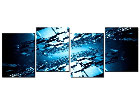 Obraz Błękitna otchłań 3D, 4 elementy, 120x45 cm Oobrazy
