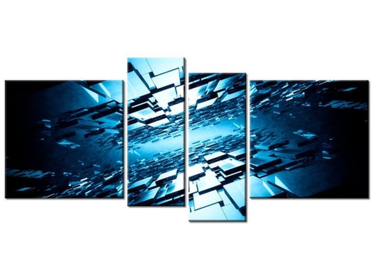 Obraz Błękitna otchłań 3D, 4 elementy, 120x55 cm Oobrazy