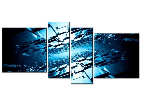 Obraz Błękitna otchłań 3D, 4 elementy, 120x55 cm Oobrazy