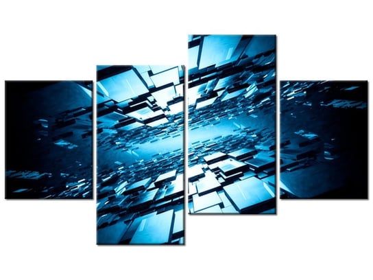 Obraz Błękitna otchłań 3D, 4 elementy, 120x70 cm Oobrazy