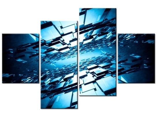 Obraz Błękitna otchłań 3D, 4 elementy, 120x80 cm Oobrazy