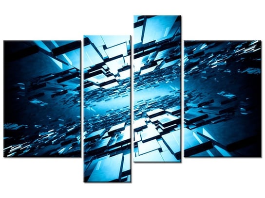 Obraz Błękitna otchłań 3D, 4 elementy, 130x85 cm Oobrazy