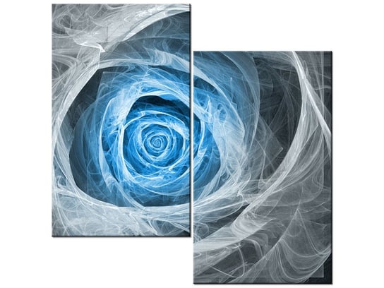 Obraz Błękitna róża fraktalna, 2 elementy, 60x60 cm Oobrazy