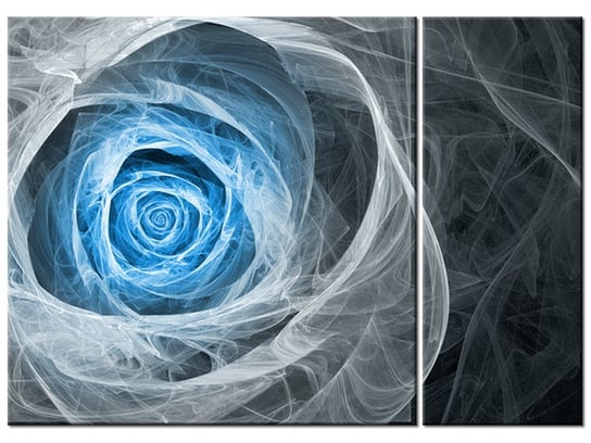 Obraz Błękitna róża fraktalna, 2 elementy, 70x50 cm Oobrazy