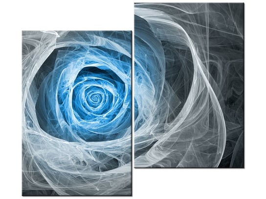 Obraz Błękitna róża fraktalna, 2 elementy, 80x70 cm Oobrazy