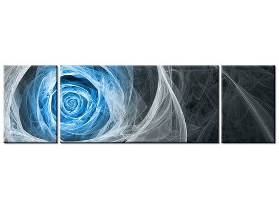 Obraz Błękitna róża fraktalna, 3 elementy, 170x50 cm Oobrazy