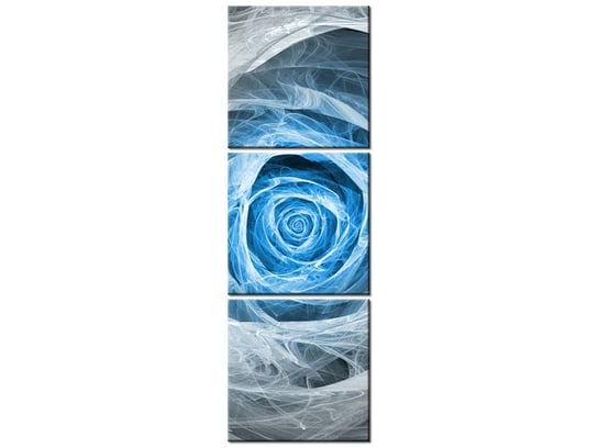 Obraz Błękitna róża fraktalna, 3 elementy, 30x90 cm Oobrazy