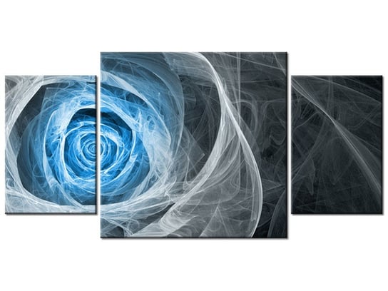 Obraz Błękitna róża fraktalna, 3 elementy, 80x40 cm Oobrazy