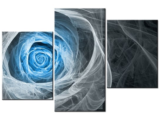 Obraz Błękitna róża fraktalna, 3 elementy, 90x60 cm Oobrazy