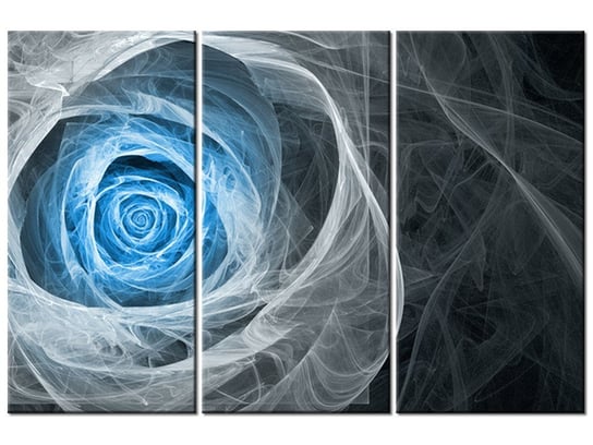 Obraz Błękitna róża fraktalna, 3 elementy, 90x60 cm Oobrazy