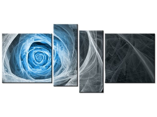 Obraz Błękitna róża fraktalna, 4 elementy, 120x55 cm Oobrazy