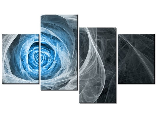 Obraz Błękitna róża fraktalna, 4 elementy, 120x70 cm Oobrazy