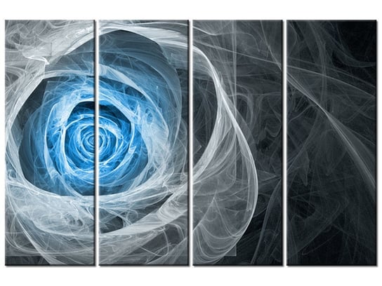 Obraz Błękitna róża fraktalna, 4 elementy, 120x80 cm Oobrazy