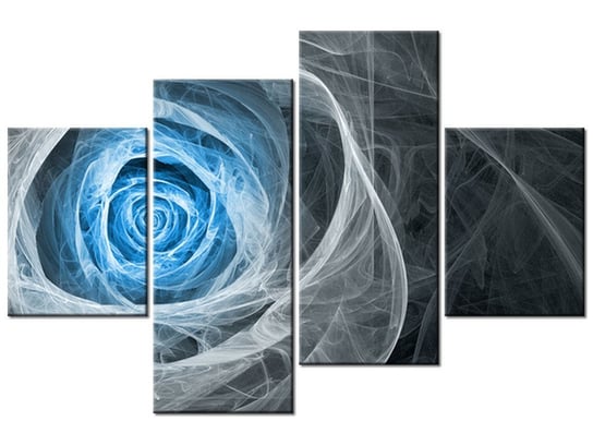 Obraz Błękitna róża fraktalna, 4 elementy, 120x80 cm Oobrazy